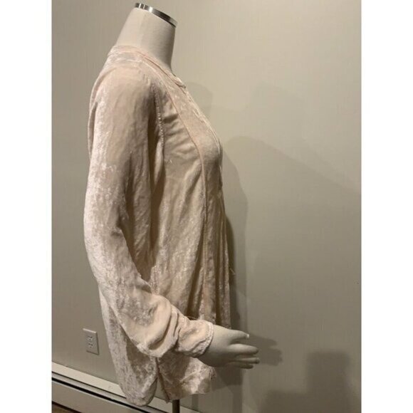 CP Shades X Free People Jacey Pink Velvet V-neck Silk Blend Tunic Dress XS $268 - Picture 8 of 11